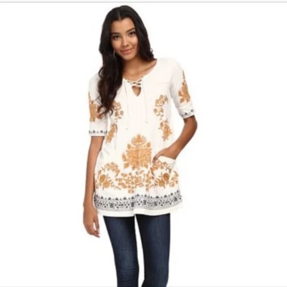 Embroidered Free People Tunic